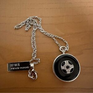 NWT Banana Republic black rhinestone necklace reg $38 with BOX